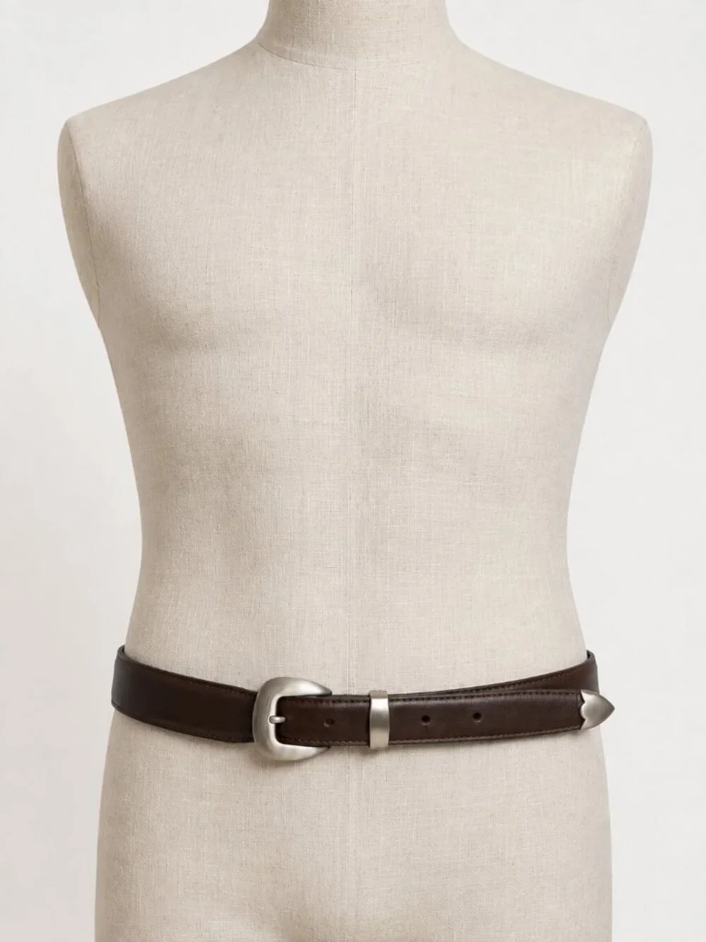 Nocona Men's Brown Genuine Leather Western Belt Silver Buckle & Tip Size 36